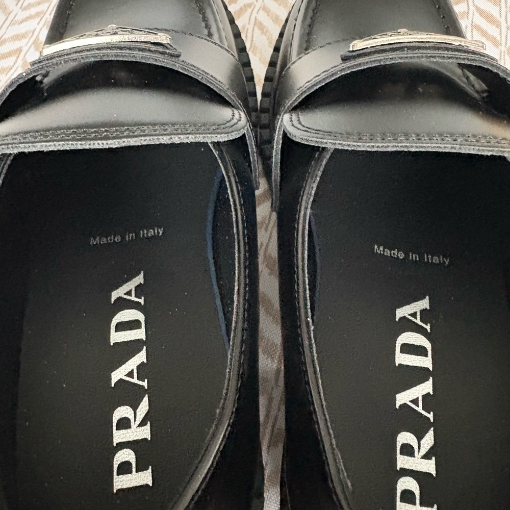 Prada women’s Black Leather Slip-Ons - Picture 3 of 11
